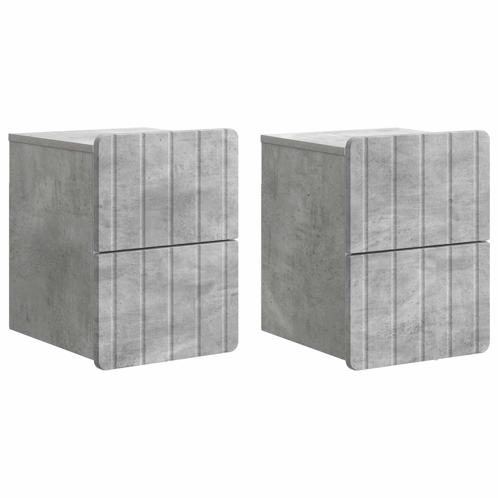Wandmontierter Nachttisch, 2er-Set, Betongrau