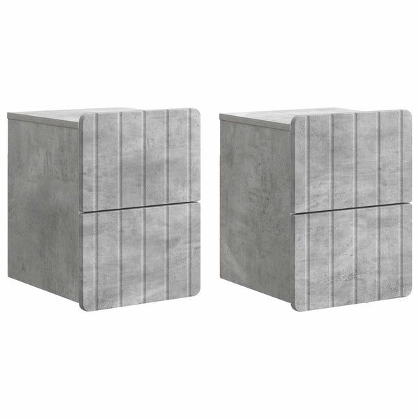 Wandmontierter Nachttisch, 2er-Set, Betongrau