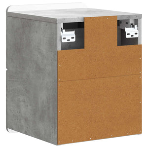 Wandmontierter Nachttisch, 2er-Set, Betongrau