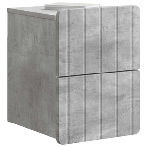 Wandmontierter Nachttisch, 2er-Set, Betongrau