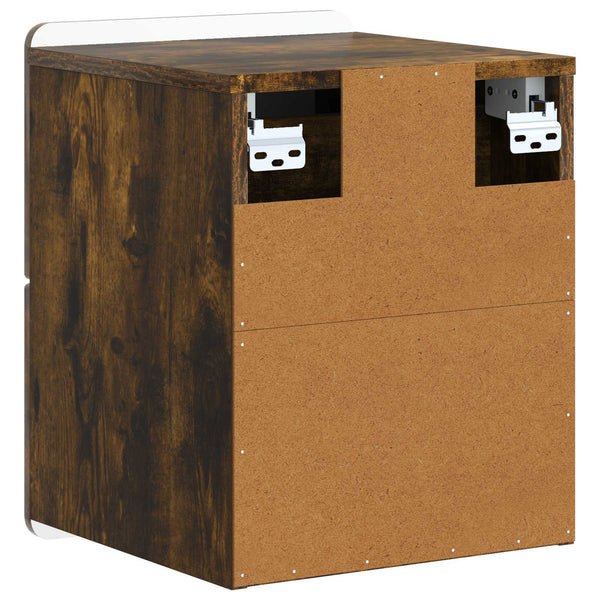 vidaXL Table de chevet murale Chêne fumé 33 x 34,5 x 43 cm