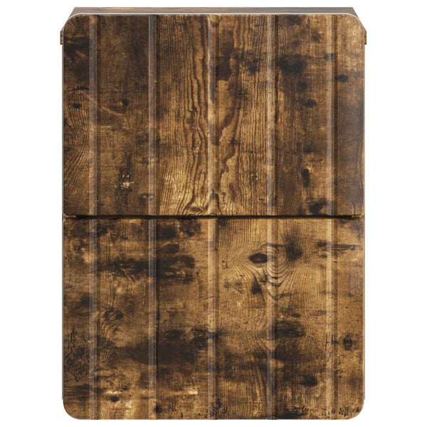 vidaXL Table de chevet murale Chêne fumé 33 x 34,5 x 43 cm