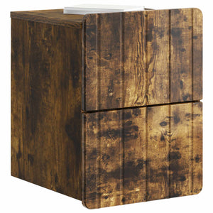 vidaXL Table de chevet murale Chêne fumé 33 x 34,5 x 43 cm