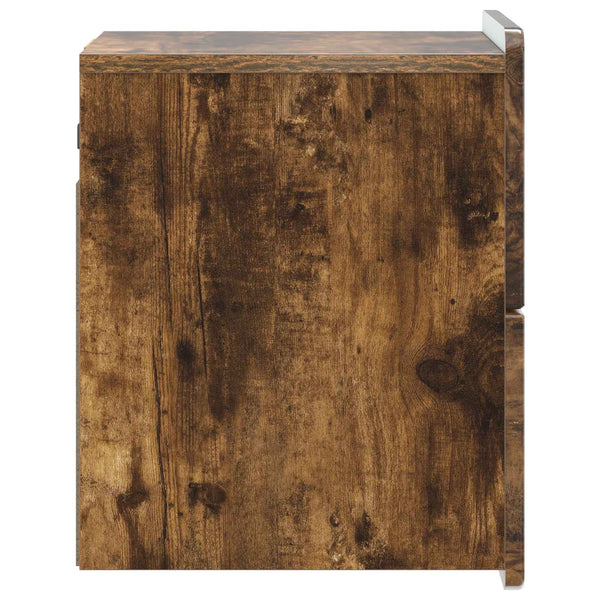 vidaXL Table de chevet murale Chêne fumé 33 x 34,5 x 43 cm
