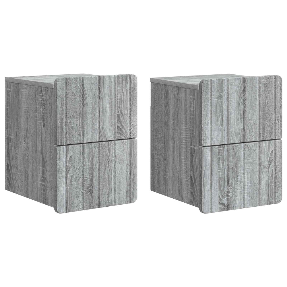 Wand-Nachttisch Grau Sonoma 2er-Set