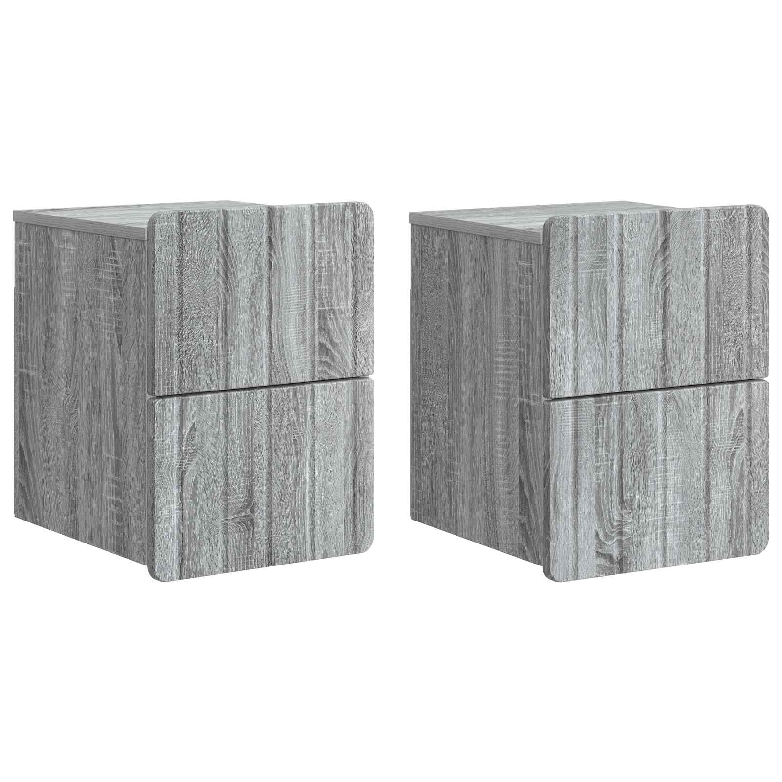 Wand-Nachttisch Grau Sonoma 2er-Set