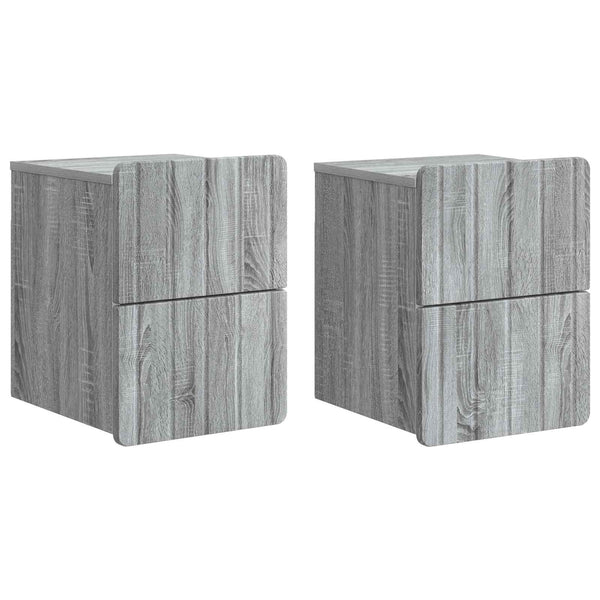 Wand-Nachttisch Grau Sonoma 2er-Set