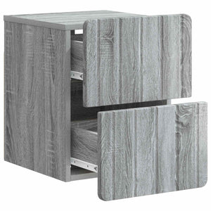 Wand-Nachttisch Grau Sonoma 2er-Set