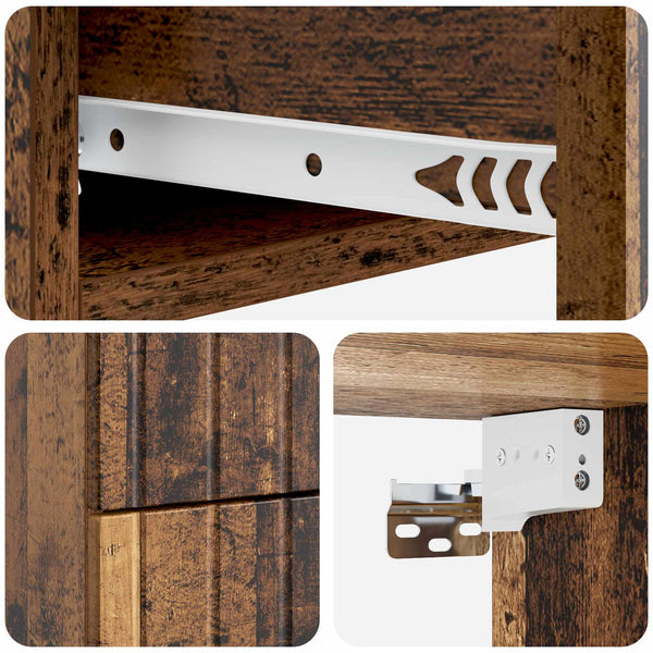 Wand-Nachttisch Altholz 33x34,5x43 cm