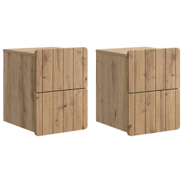 vidaXL Tables de chevet murales 2 pcs Chêne artisan 33 x 34,5 x 43 cm