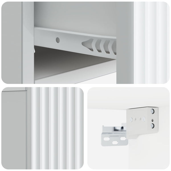 Wand-Nachttisch, 2er-Set, Weiß