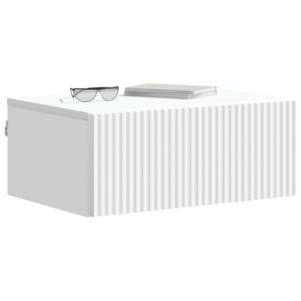 Wand-Nachttisch, 2er-Set, Weiß