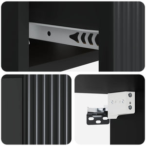 Wandmontierter Nachttisch Schwarz, 2er-Set