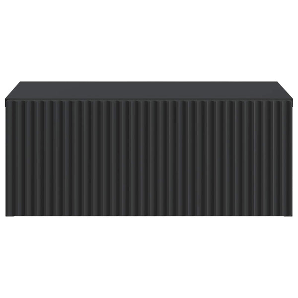 Wandmontierter Nachttisch Schwarz, 2er-Set