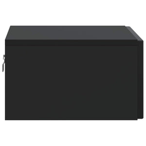 Wandmontierter Nachttisch Schwarz, 2er-Set