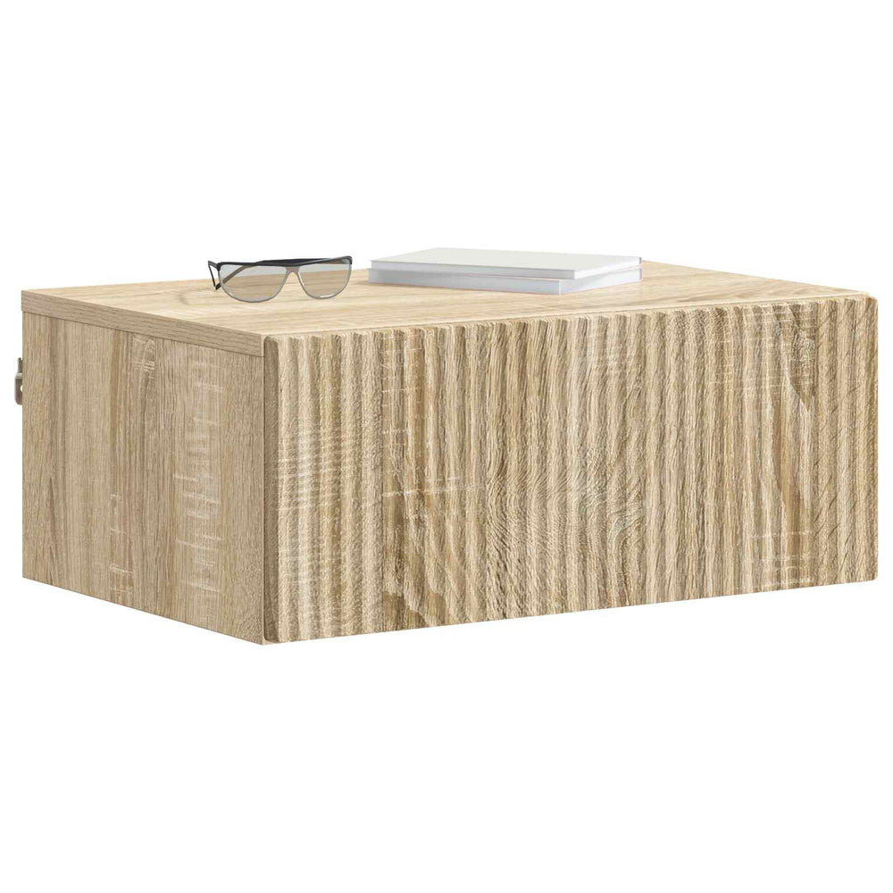 Wandmontierter Nachttisch Sonoma Eiche, 2er-Set