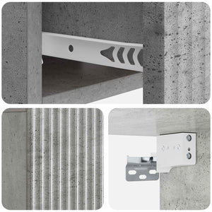 Wandmontierter Nachttisch, 2er-Set, Betongrau