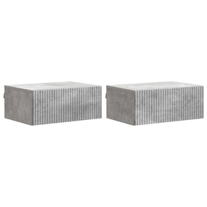 Wandmontierter Nachttisch, 2er-Set, Betongrau
