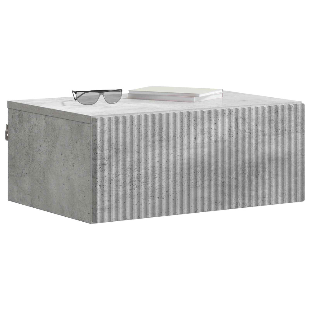 Wandmontierter Nachttisch, 2er-Set, Betongrau