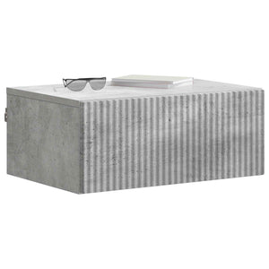 Wandmontierter Nachttisch, 2er-Set, Betongrau