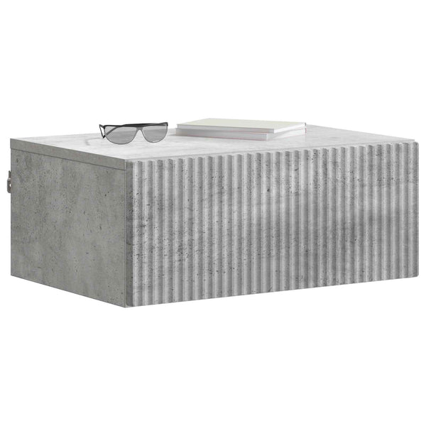 Wandmontierter Nachttisch, 2er-Set, Betongrau