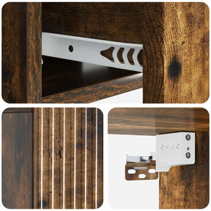 vidaXL Table de chevet murale Chêne fumé 49 x 34,5 x 20 cm