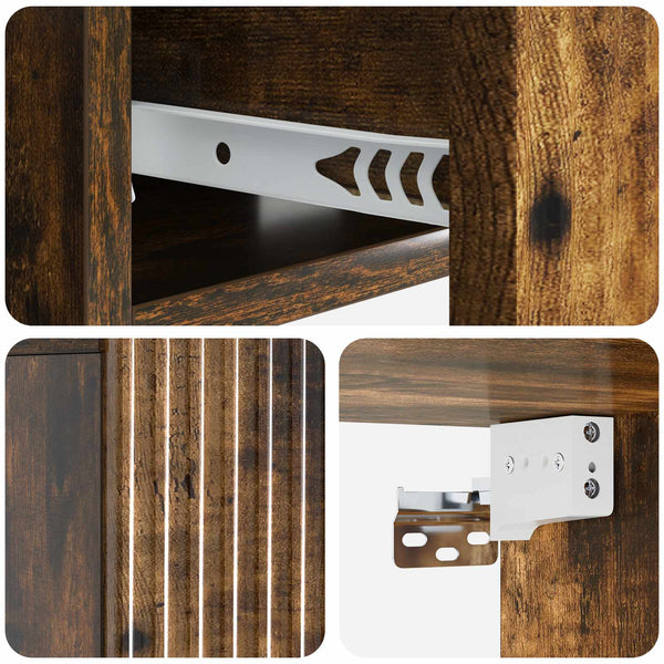 vidaXL Table de chevet murale Chêne fumé 49 x 34,5 x 20 cm
