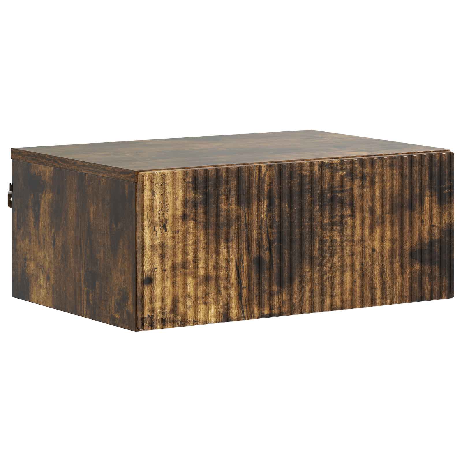 vidaXL Table de chevet murale Chêne fumé 49 x 34,5 x 20 cm
