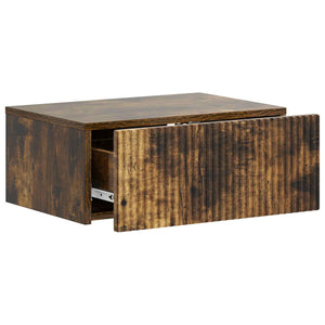 vidaXL Table de chevet murale Chêne fumé 49 x 34,5 x 20 cm