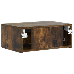 vidaXL Table de chevet murale Chêne fumé 49 x 34,5 x 20 cm