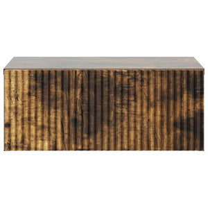 vidaXL Table de chevet murale Chêne fumé 49 x 34,5 x 20 cm