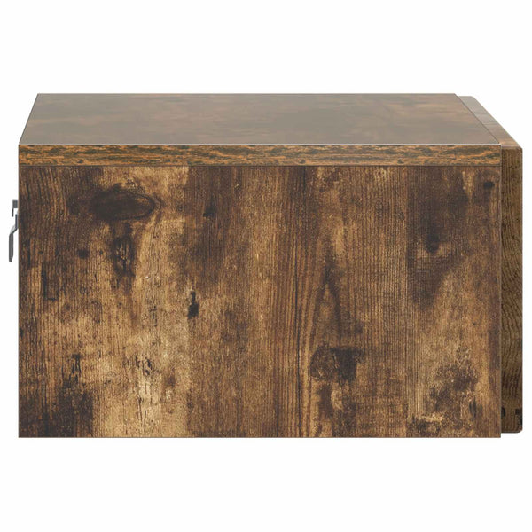 vidaXL Table de chevet murale Chêne fumé 49 x 34,5 x 20 cm