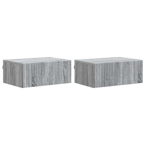 Wandmontierter Nachttisch 2er-Set Grau