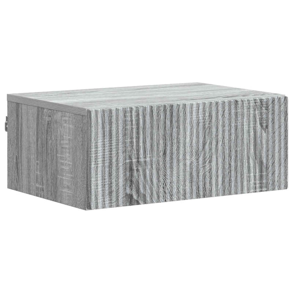 Wandmontierter Nachttisch 2er-Set Grau