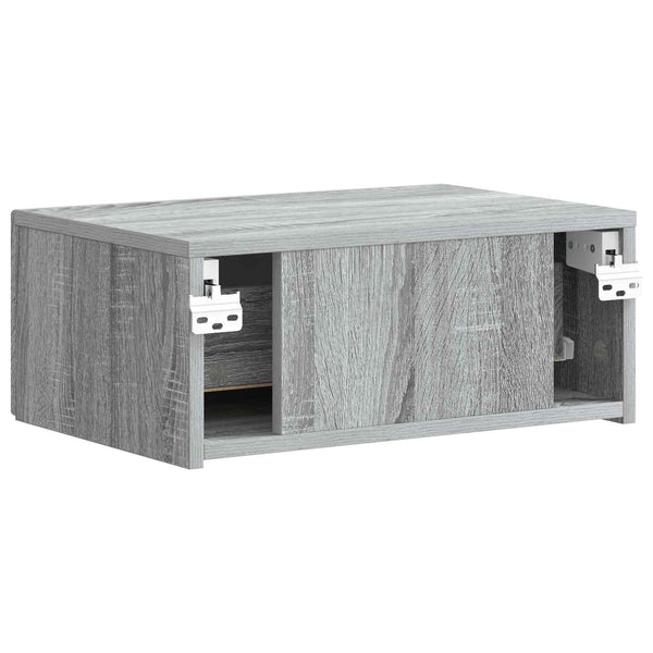 Wandmontierter Nachttisch 2er-Set Grau