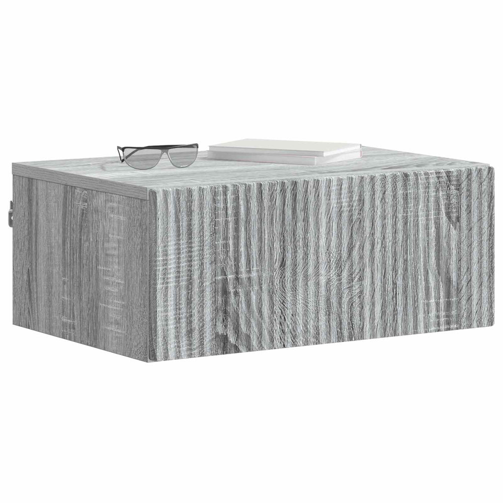 Wandmontierter Nachttisch 2er-Set Grau
