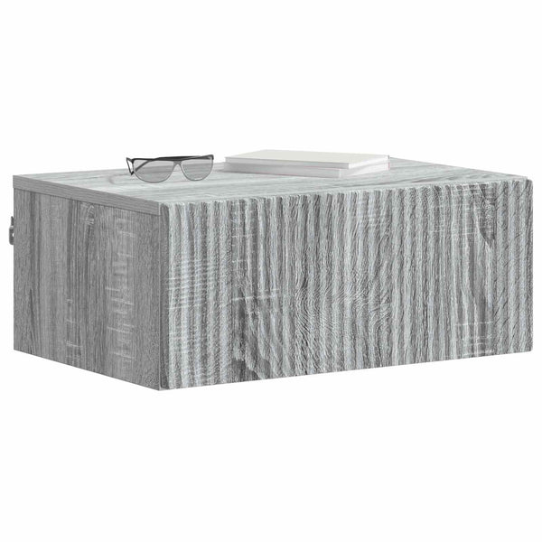 Wandmontierter Nachttisch 2er-Set Grau