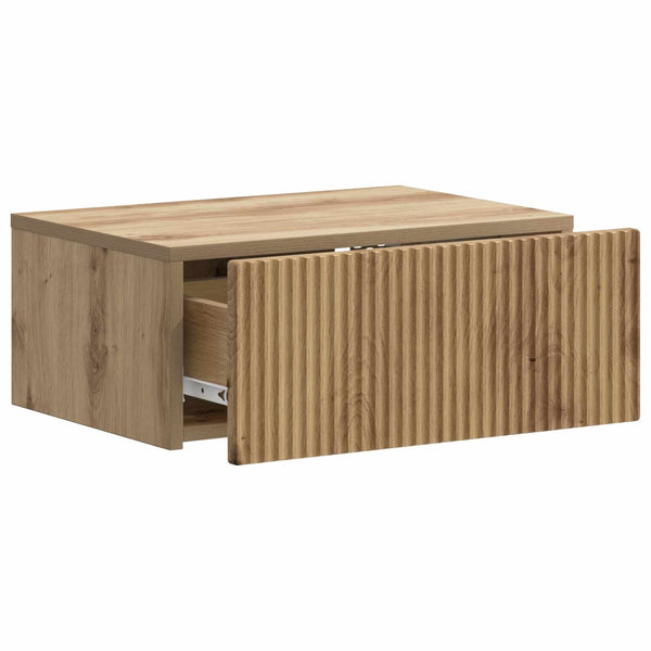vidaXL Table de chevet murale Chêne artisan 49 x 34,5 x 20 cm