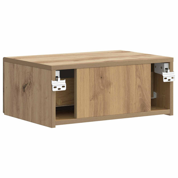 vidaXL Table de chevet murale Chêne artisan 49 x 34,5 x 20 cm