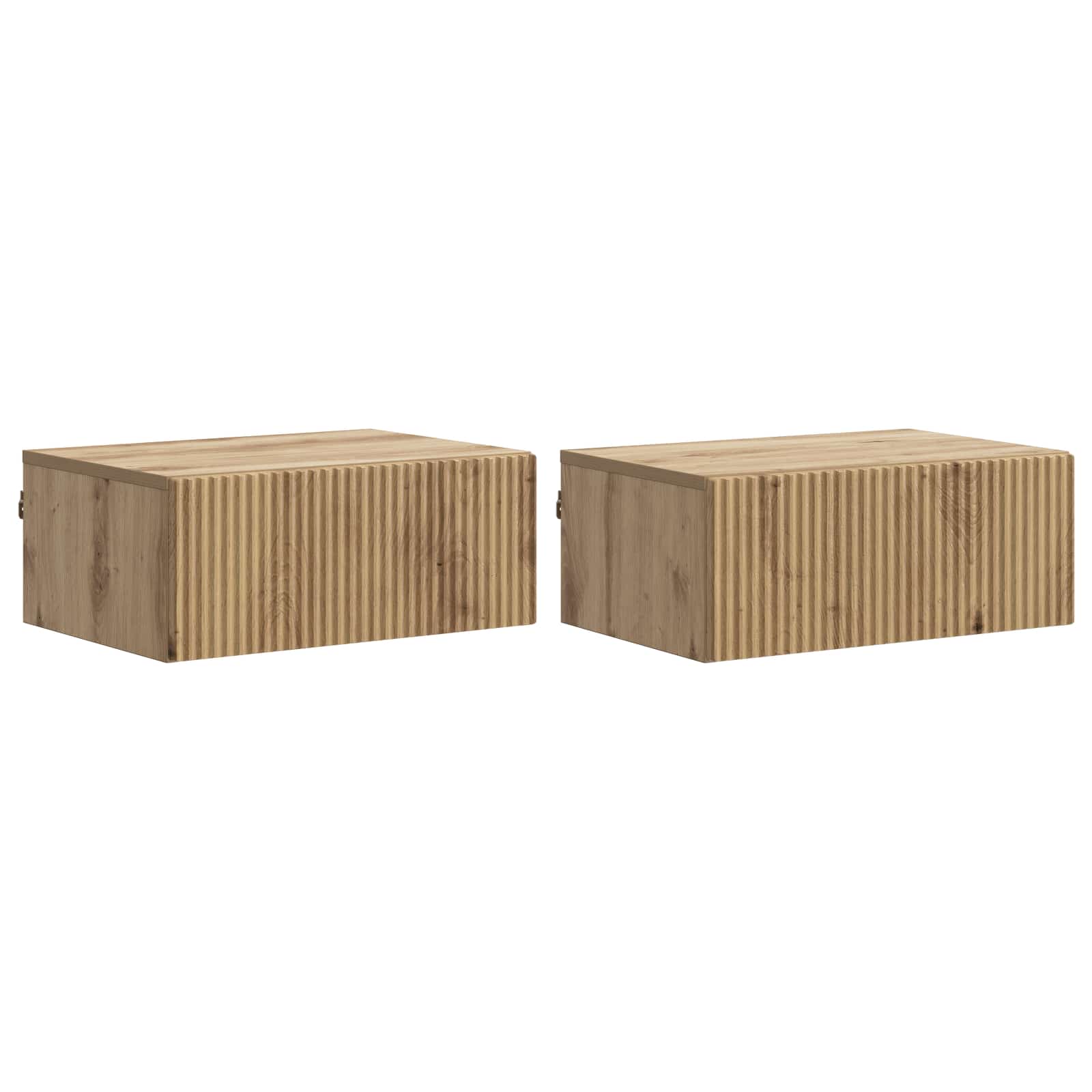 Wand-Nachttisch Artisan Eiche, 2er-Set