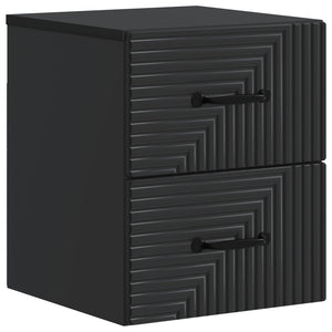 Wandmontierter Nachttisch, 2er-Set, Schwarz