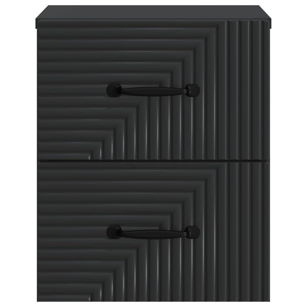 Wandmontierter Nachttisch, 2er-Set, Schwarz