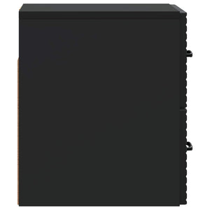 Wandmontierter Nachttisch, 2er-Set, Schwarz