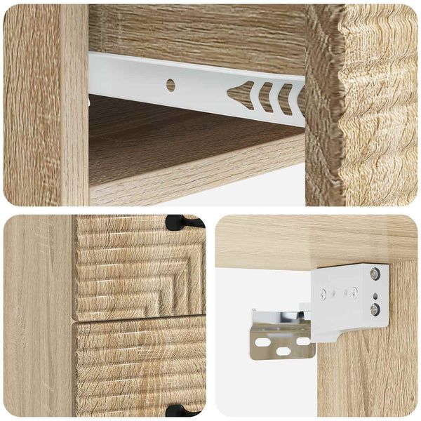 vidaXL Table de chevet murale chêne Sonoma 34,5 x 33 x 40 cm