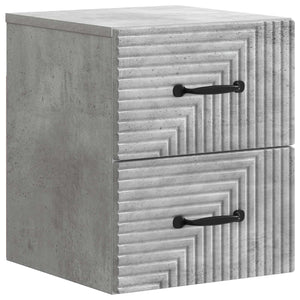 Wandmontierter Nachttisch, Betongrau, 2er-Set