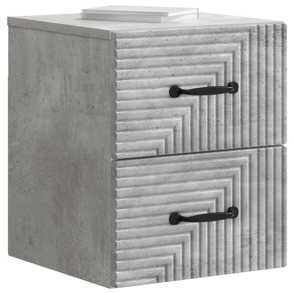 Wandmontierter Nachttisch, Betongrau, 2er-Set