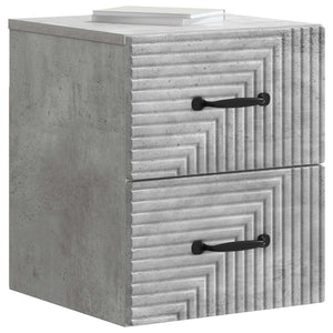 Wandmontierter Nachttisch, Betongrau, 2er-Set