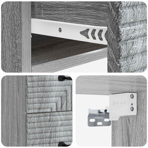 Wand-Nachttisch Grau Sonoma 34,5x33x40 cm