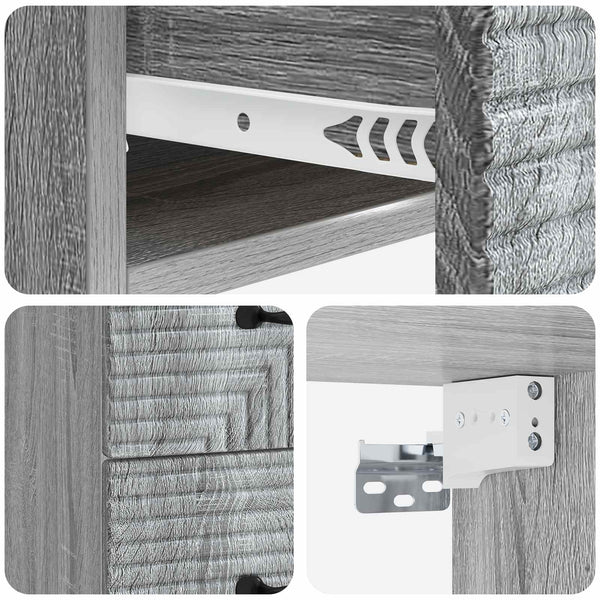 Wand-Nachttisch Grau Sonoma 34,5x33x40 cm