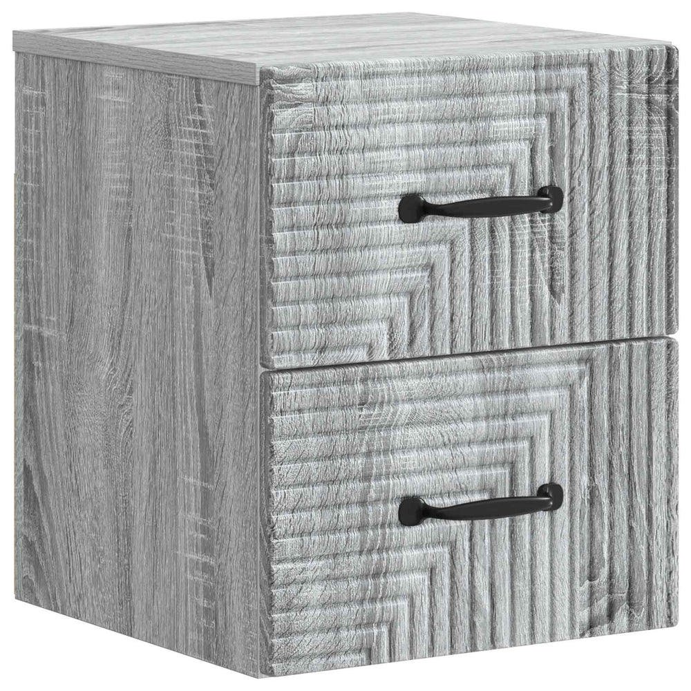 Wand-Nachttisch Grau Sonoma 34,5x33x40 cm
